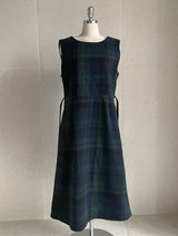 Mediz Wool Check A-line Vest Long One Piece