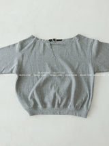 Buckle backless off-shoulder sweatshirt