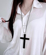 Big black cross necklace