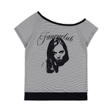 ミスティックワンショルダーTシャツ (BLACK) F25QB107