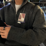 Logane Drake Cash-Like Half Zip-Up Knit