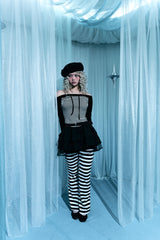 striped semi-bootcut leggings