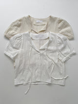 Lace Strap Short Sleeve Blouse