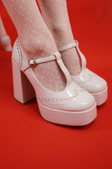 ピンクダイヤドットタイツ (white)