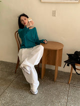 Slub Knit Two-Way Boat Neck One-Shoulder Cardigan (5c)