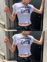 プレイヤー003 クロップ半袖Tシャツ (3 colors)