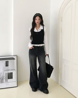 Tweety Frill Collar Polka Dot Long Sleeve T-Shirt