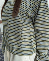 Needeu Crop Stripe Zip Up