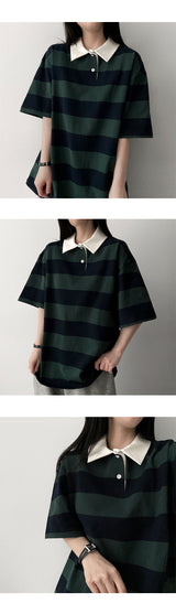 O'Kle Color Rugby Unit price Collar Short-sleeved T-shirt