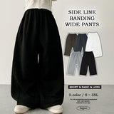 [short, basic, long choice*] high banding side incision コットンワイドパンツ