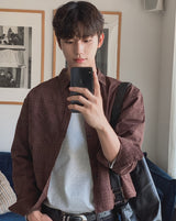 Roozen Check Pocket Long Sleeve Shirt