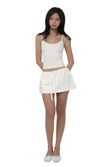 Basic logo low rise sweat skirt, White