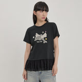 エンジェル ドルフィン レース レイヤード ハーフスリーブ Tシャツ