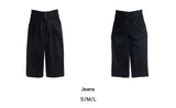 Black high-button-up wide pants