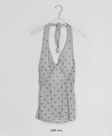 Fling Halter Dot V-Neck Sleeveless