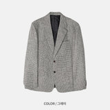[Premium] LMN エコツーボタンウールチェッカージャケット (2 colors)