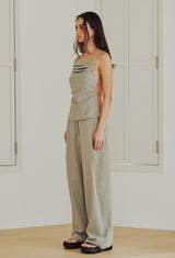 Linen Wide Pants (BEIGE)