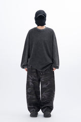 セルストーンウォッシュドワッフル長袖Tシャツ
