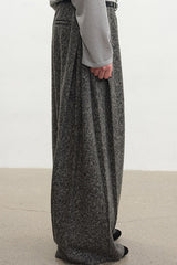 Wide Pleated Wool Trousers