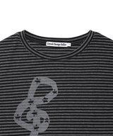 ストライプド ミュージック ノート LS Tシャツ(CV2GFFT554A)