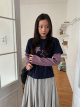 バッフォンボーダー星レイヤード長袖Tシャツ