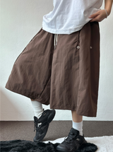 ハイクオリティ💜スナップナイロンバミューダパンツ 💚🤍🤎🖤6カラー