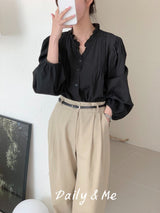 frill shirring blouse(2color)