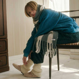 【Set】Multi Stripe Muffler + 2Way Knit Gloves