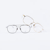 Knouun Square titanium glasses CODE. 102. G Black N Gray