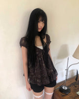 ラネルフローラルスリーブレスブラウス
