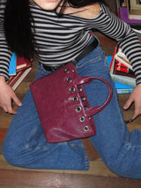 【即日発送】Sunday Tote Bag (eyelet wide)(plum)