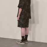 tie-dye cargo shorts_black