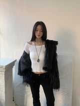 Winter Halo Long Hair Collar Fur Jacket