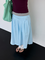 double waist pleats skirt