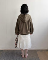 Lace Club Two-way zipper hoodie
