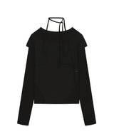 Halter Strap Long Sleeve / Black