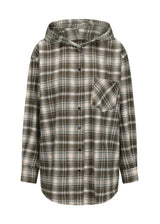 Study Break Hooded Plaid Shirt 