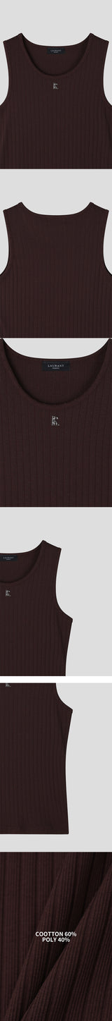 [S/S] High ribbed logo sleeveless(6color)