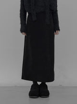 Tet suede slit long skirt