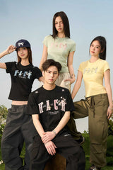 プレイドパッチカップルTシャツ