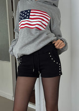 SQUARE STUD MINI SHORTS