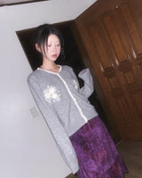 (3color) Rose Velvet Frill Midi Skirt