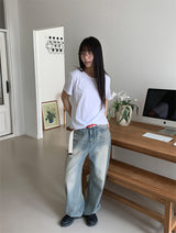 SAND WASHED WIDE JEANS (2C)