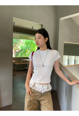 Lace Beige Round Wide Cotton Pants