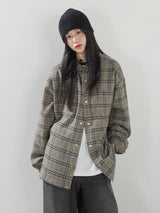 (UNISEX) Brany Flannel Hood Shirt