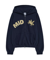 mid horse zip up (navy)