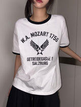 Buggy Ringer Letter Tattoo Oversized T-Shirt 3color