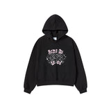 25FW WOMAN ハンドスケッチクロップフーディー ブラック