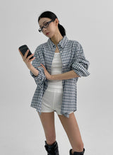 [MADE] Muto Oversized-Fit Checkered Shirt
