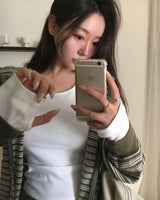 [ORIGINAL] Lazy Warmer Long-Sleeve U-Neck T-Shirt